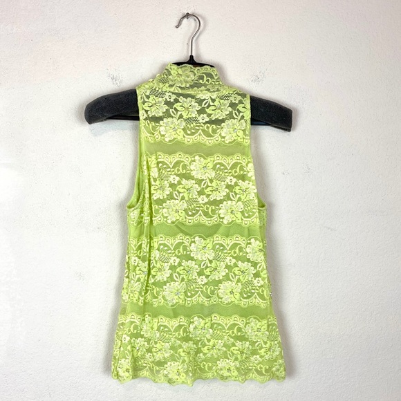 Cache Top Green Lace Beaded Halter - Picture 5 of 6